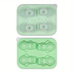 Astronaut Ice Cube Mold Frozen  Silicone Ice Tray Mold (Color: 4 Astronaut Ice Trays-Green)