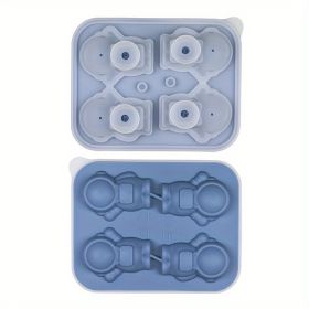 Astronaut Ice Cube Mold Frozen  Silicone Ice Tray Mold (Color: 4 Astronaut Ice Trays - Haze Blue)
