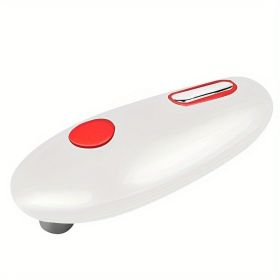 c1pc Electric Can Opener; Automatic Safety Can Opener With One Contact; Restaurant Battery Operated Handheld Can Openers (Color: White)