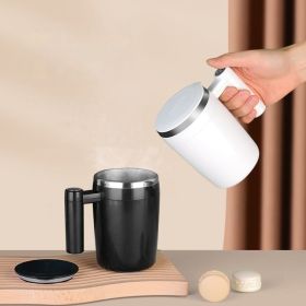 Fully Automatic Stirring Cup 380ml; Portable Rechargeable Coffee Milk Mixed Magnetic Water Cup; Small Kitchen Appliances (model: White)
