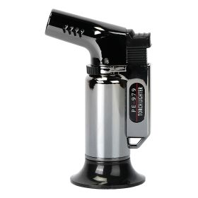Culinary Butane Torch Lighter Refillable Blow Torch Kitchen Cooking BBQ Torch (Color: Black)