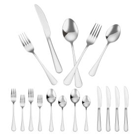 30-Piece Silverware Set Stainless Steel Cutlery Flatware Utensil Kitchen for 6 (Quantity: 30 Pieces, Color: Silvery-430)