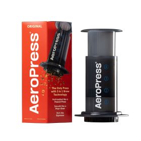 AeroPress Original Single Cup Coffee Maker, 3-in-1 American, French Press & Espresso Style, Gray (Body material: BPA-free)