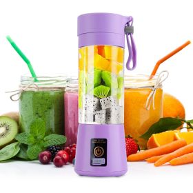 USB Portable Juicer Blender Rechargeable (Color: Purple)