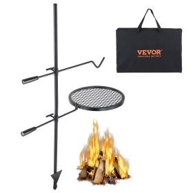 VEVOR Swivel Campfire Grill, Fire Pit Grill Grate over Fire Pits, Heavy Duty Steel Grill Grates (Baking Tray Shape: Round)