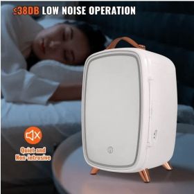 Mini Fridge For Bedroom, 10 Liter 12 Can Portable Fridges, Luxury Small Beverage Refrigerator For Skincare Food Breast Milk Chill (Color: White)