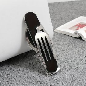 "The Last Utensil You'll Need – 6 Functions in Pocket-Sized Design" (Color: Black)