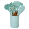 11Pcs Silicone Cooking Utensil Set Heat Resist Wooden Handle