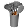11Pcs Silicone Cooking Utensil Set Heat Resist Wooden Handle