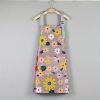 1pc Oil-proof And Waterproof Apron; Floral Pattern Kitchen Cooking Apron With Pocket