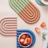 1pc Rainbow Silicone Heat Insulation Pad Heat Resistant For Pots And Pans