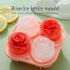 1pc Rose Shaped Ice Cube Tray; Silicone Ice Cube Mold; Kitchen Gadget