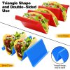 1pc/6pcs Colorful Taco Holder Stands - Premium Large Taco Tray Plates Holds Up To 3 Or 2 Tacos Each; PP Health Material Very Hard And Sturdy; Dishwash