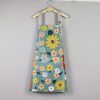 Oil-proof And Waterproof Apron; Floral Pattern Kitchen Cooking Apron With Pocket