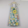 1pc Oil-proof And Waterproof Apron; Floral Pattern Kitchen Cooking Apron With Pocket