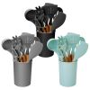 11Pcs Silicone Cooking Utensil Set Heat Resist Wooden Handle
