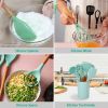 11Pcs Silicone Cooking Utensil Set Heat Resist Wooden Handle