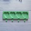 Food Grade Silicone Ice Cream Mold 4 Grids Love-shaped Large Ice-cream Popsicle Mold