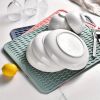 Silicone Dish Drying Mat With Water Collector Heat-resistant Table Placemat