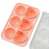 Ice Cube Tray; Rose Flower And Heart Shaped Ice Cube Mold; Food Grade Silicone Ice Ball Maker