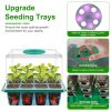 1Set(Overall 5Pcs Trays)/2Set (Overall 10 Trays) Options Seed Starter Tray With Grow Light Humidity Dome Germination Kit with 5-Level Brightness 4 Tim