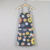 1pc Oil-proof And Waterproof Apron; Floral Pattern Kitchen Cooking Apron With Pocket