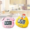 Kitchen Timer; Cute Cartoon Pig Electronic Countdown Timer; LCD Digital
