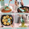 11Pcs Silicone Cooking Utensil Set Heat Resist Wooden Handle