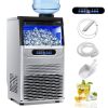 Commercial Ice Maker Machine, 80-110LBS/24H Under Counter Ice Maker, Stainless Steel Freestanding Ice Machine,Self-Cleaning, 2 Water Inlet Modes