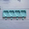 Food Grade Silicone Ice Cream Mold 4 Grids Love-shaped Large Ice-cream Popsicle Mold